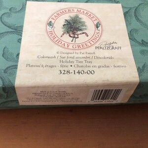 Pfaltzgraff Farmers Market Holiday Greetings Holiday Tier Tray NEW